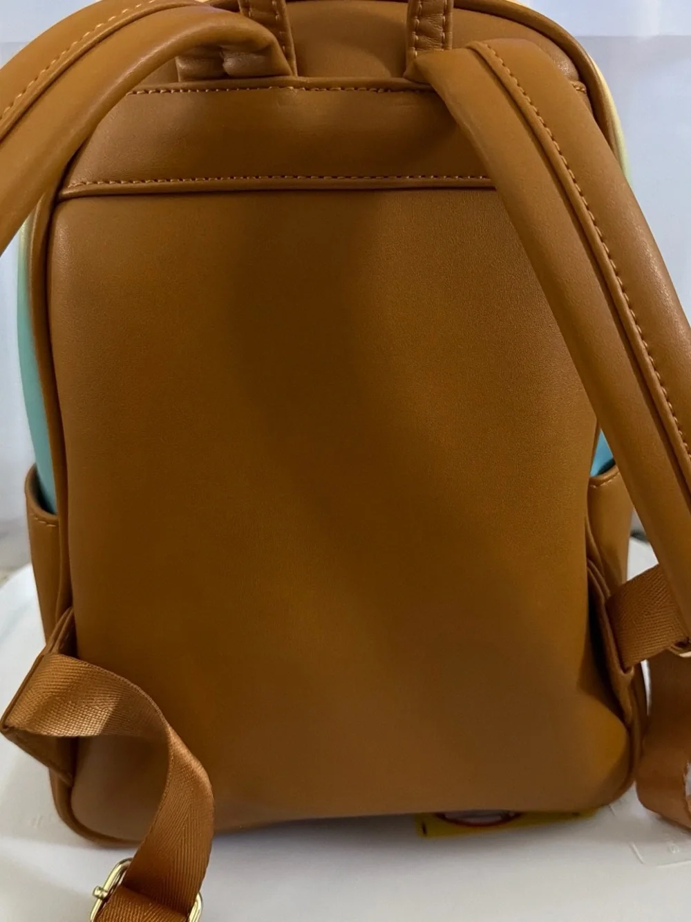 Loungefly Pixar Up Gradient Yellow Teal Backpack with Multicolor Heart Balloons